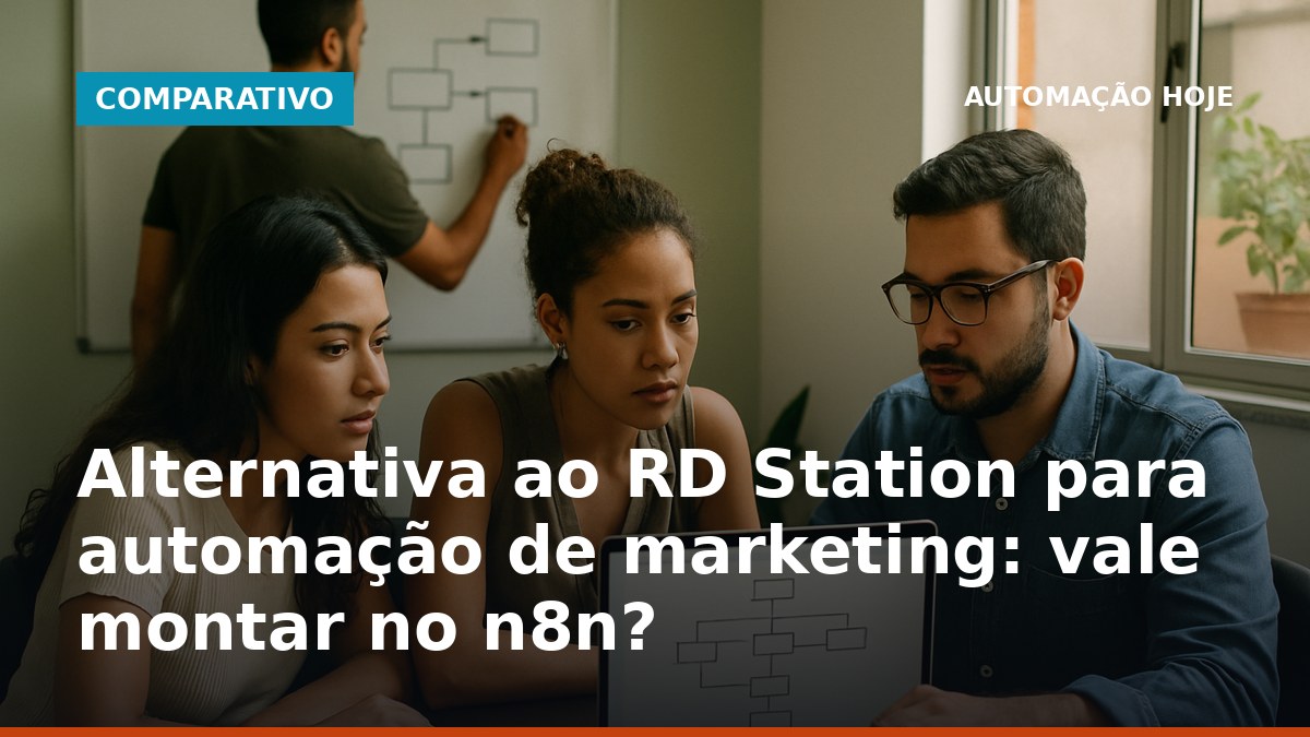 Alternativa ao RD Station: time analisando automação de marketing montada no n8n