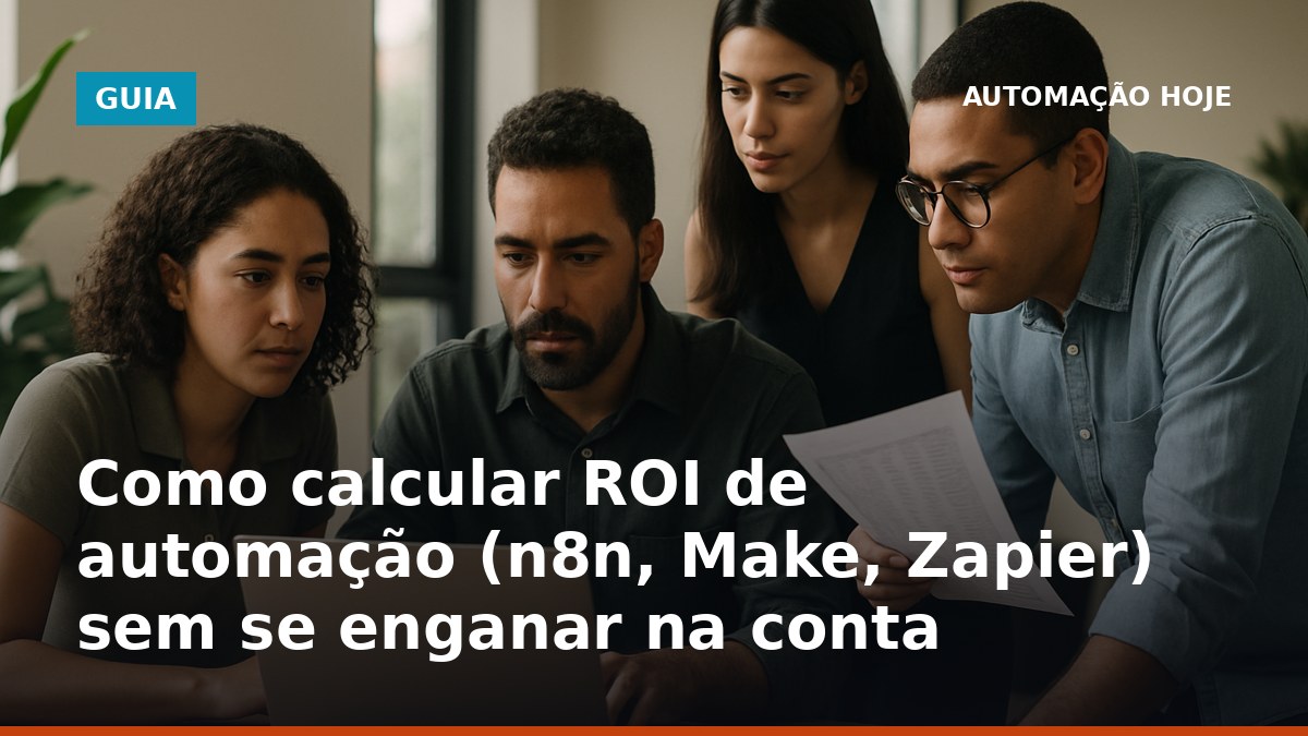 Como calcular ROI de automação com n8n, Make e Zapier em uma planilha