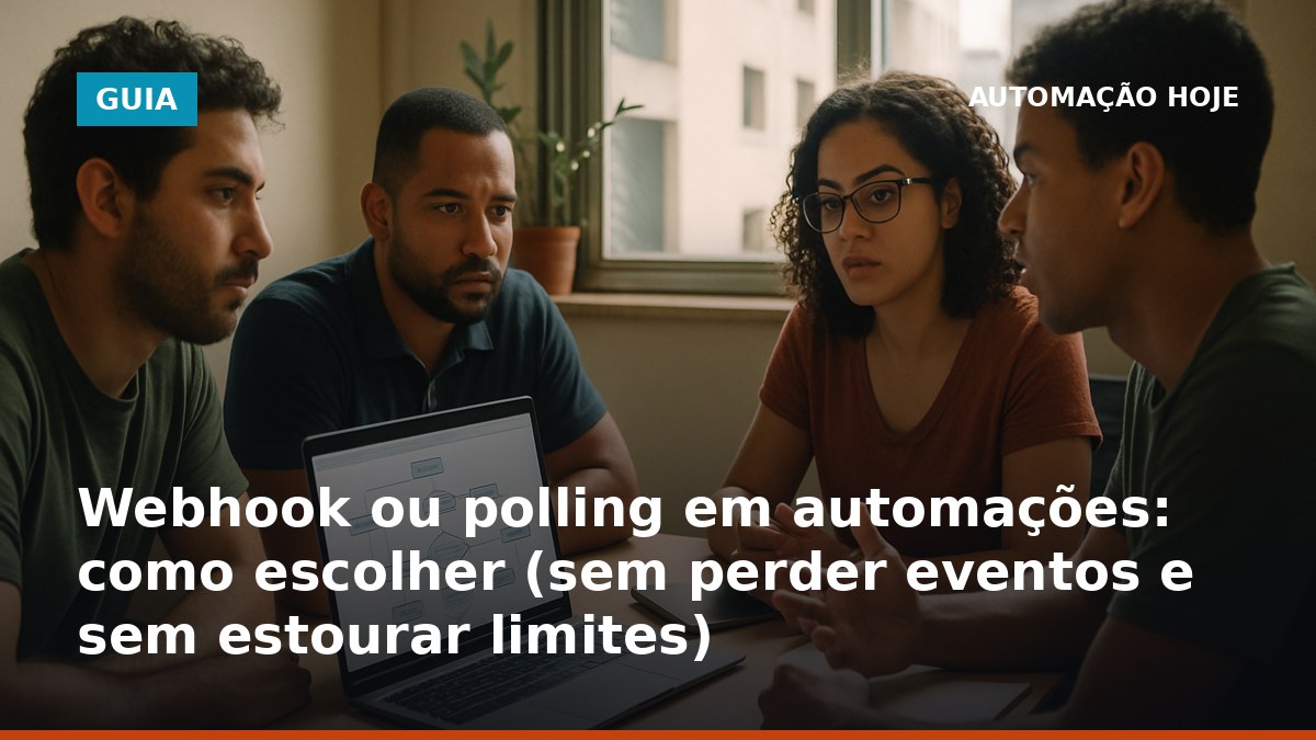 Como escolher entre webhook e polling em automações (n8n, Make, Zapier) sem perder eventos