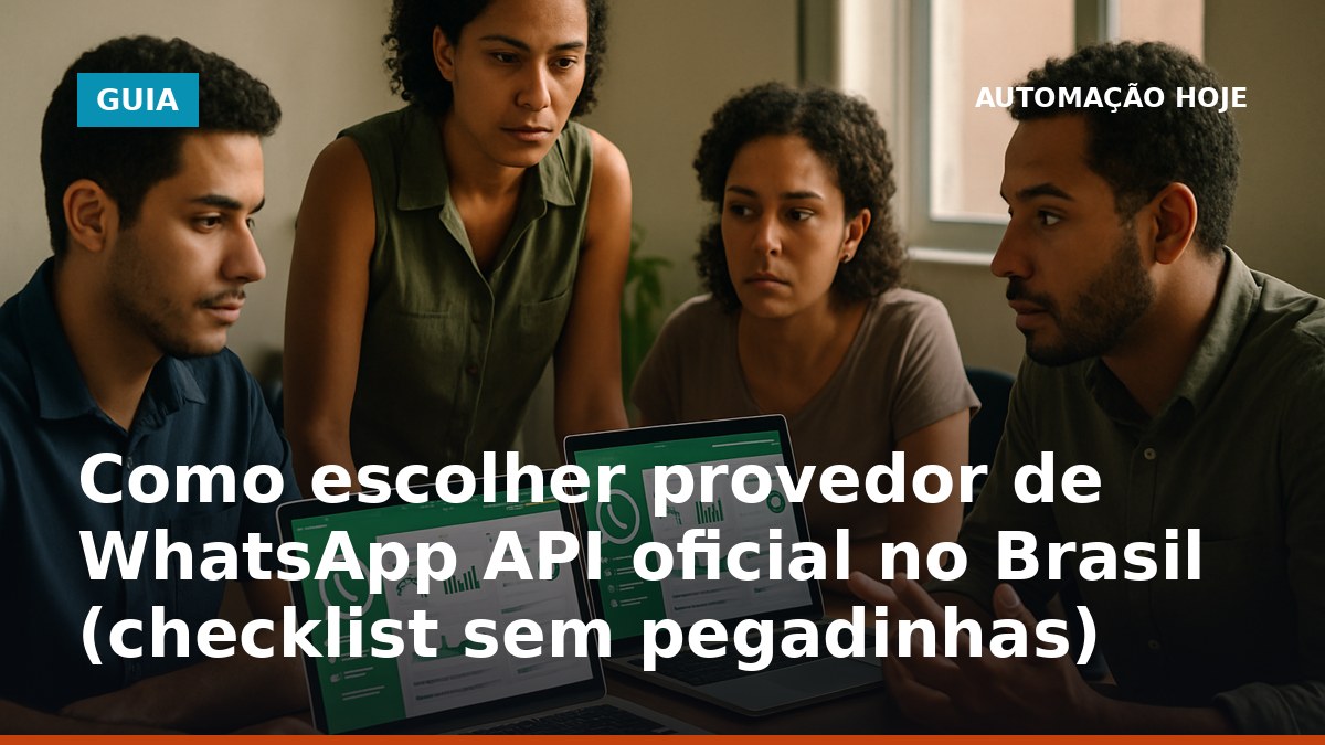 Equipe escolhendo provedor de WhatsApp API oficial no Brasil em reunião de operação e integrações