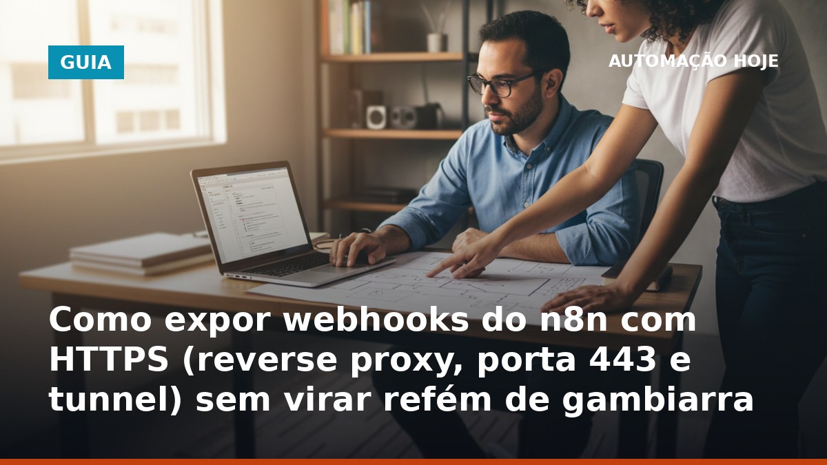 Profissional configurando HTTPS para expor webhook do n8n com reverse proxy
