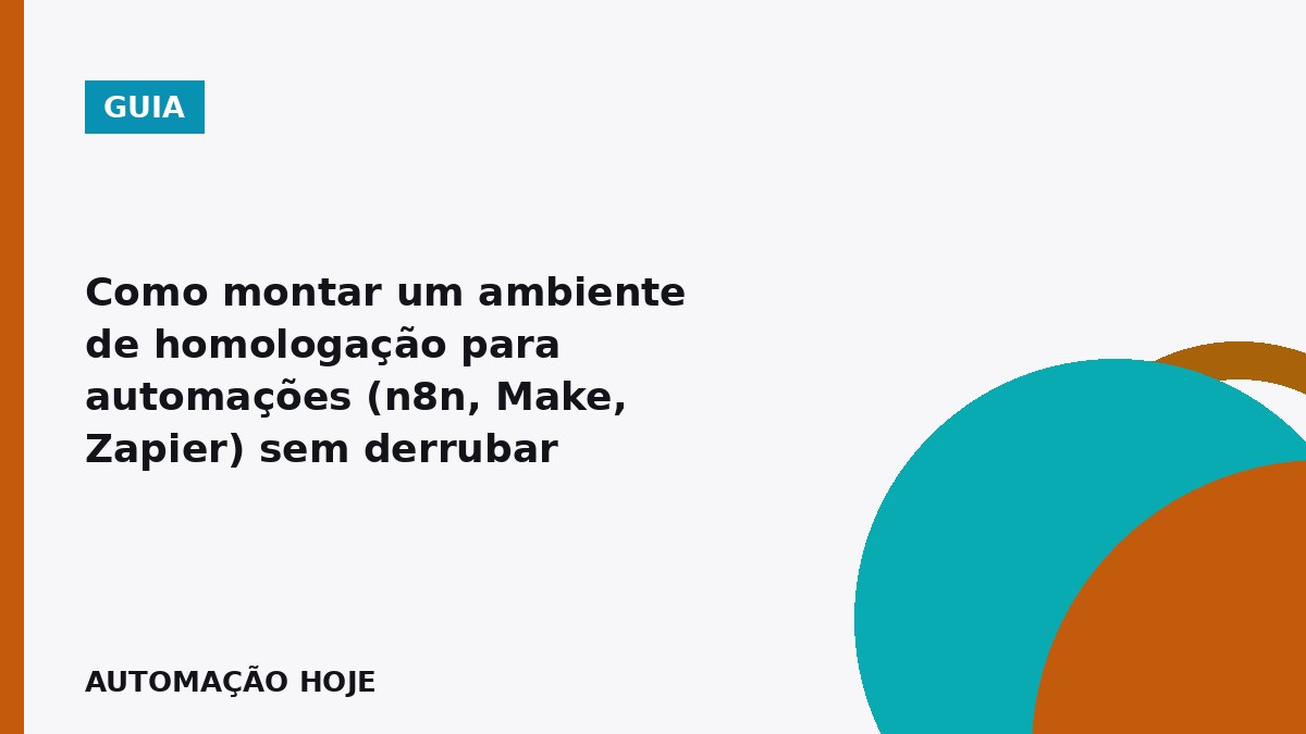 Ambiente de homologação para automações com n8n e Make antes de subir para produção