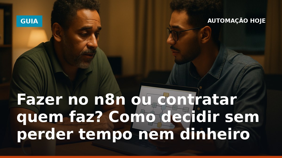 Fazer no n8n ou contratar: decisão com base no custo da hora e risco de manutenção