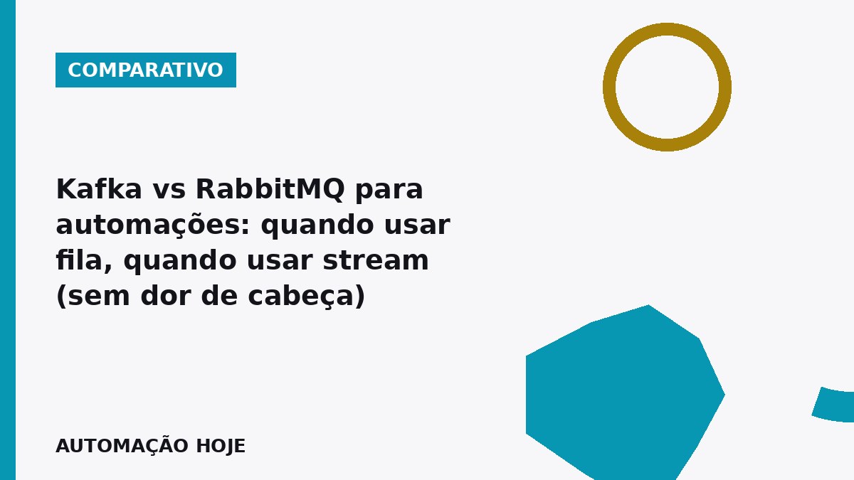 Kafka vs RabbitMQ para automações: equipe analisando filas e streams em um quadro