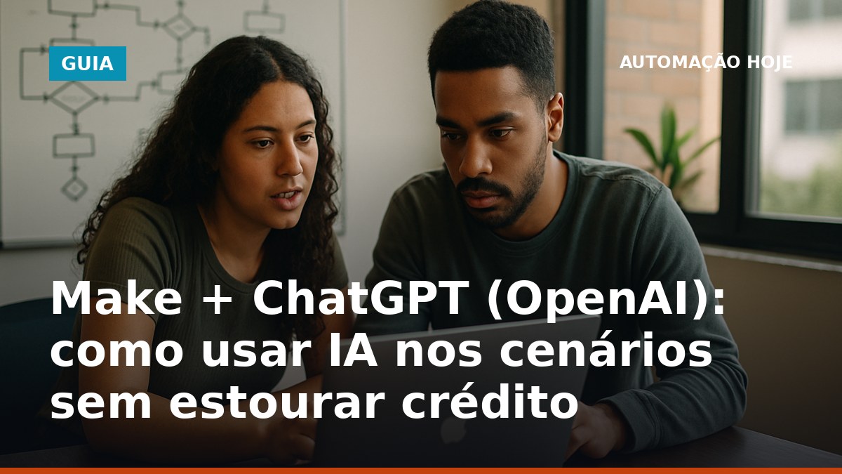 Make + ChatGPT (OpenAI) no Make: analista revisando cenário para não estourar créditos