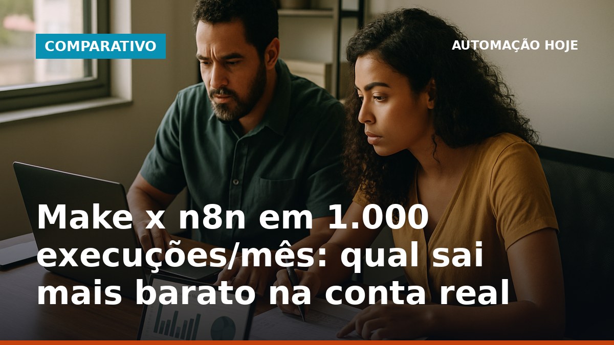 Make x n8n em 1.000 execuções/mês: comparação de custo real com VPS e manutenção