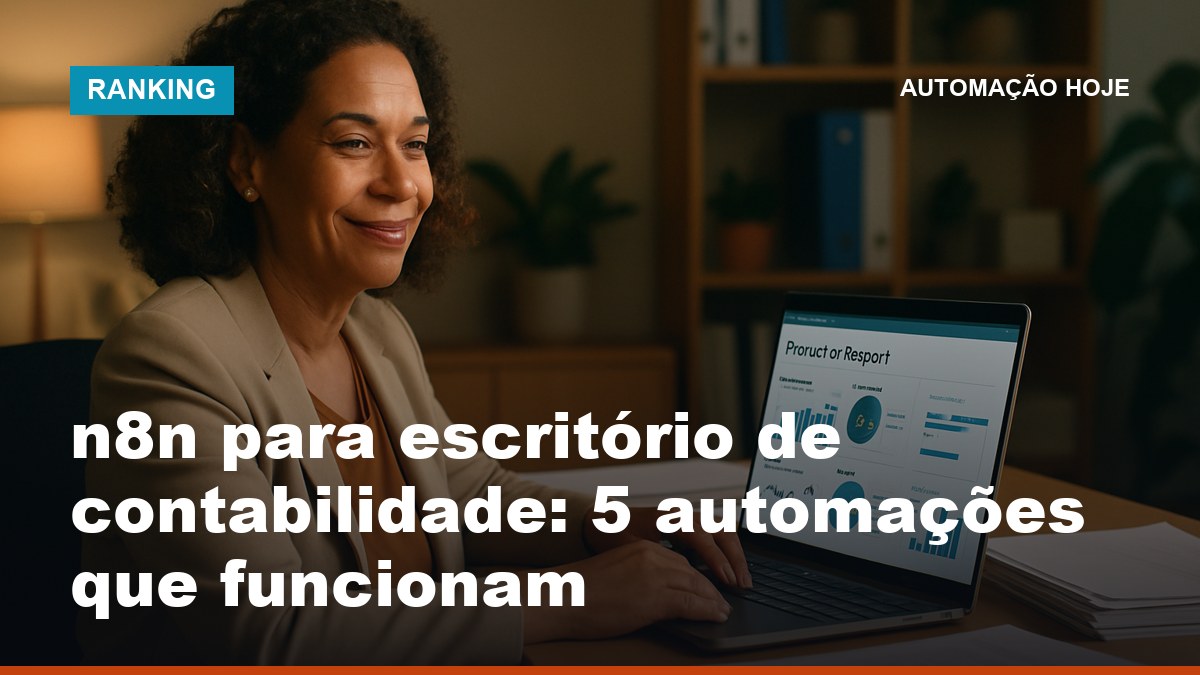Contadora brasileira revisando relatórios financeiros automatizados no laptop em escritório organizado
