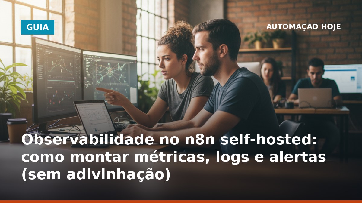 Observabilidade no n8n self-hosted com métricas, logs e alertas para automações