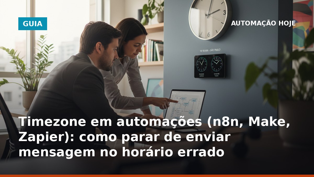 Como evitar erro de fuso horário em automações no n8n, Make e Zapier